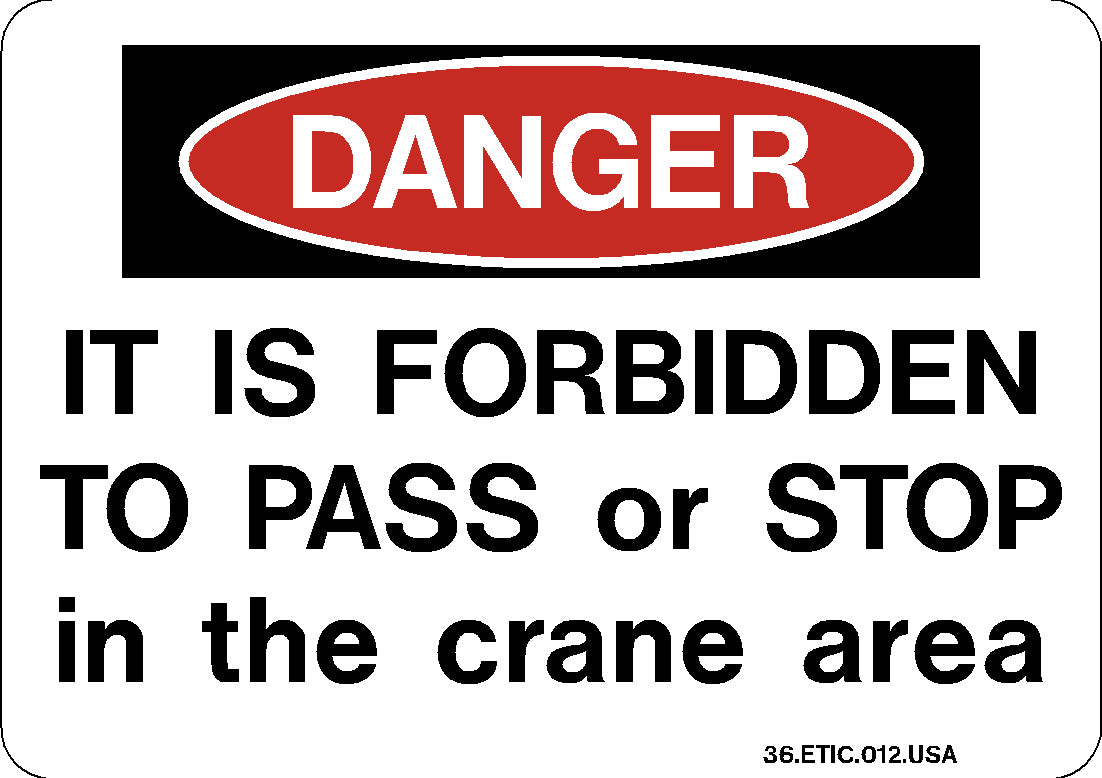 Decal - Danger, Crane Area