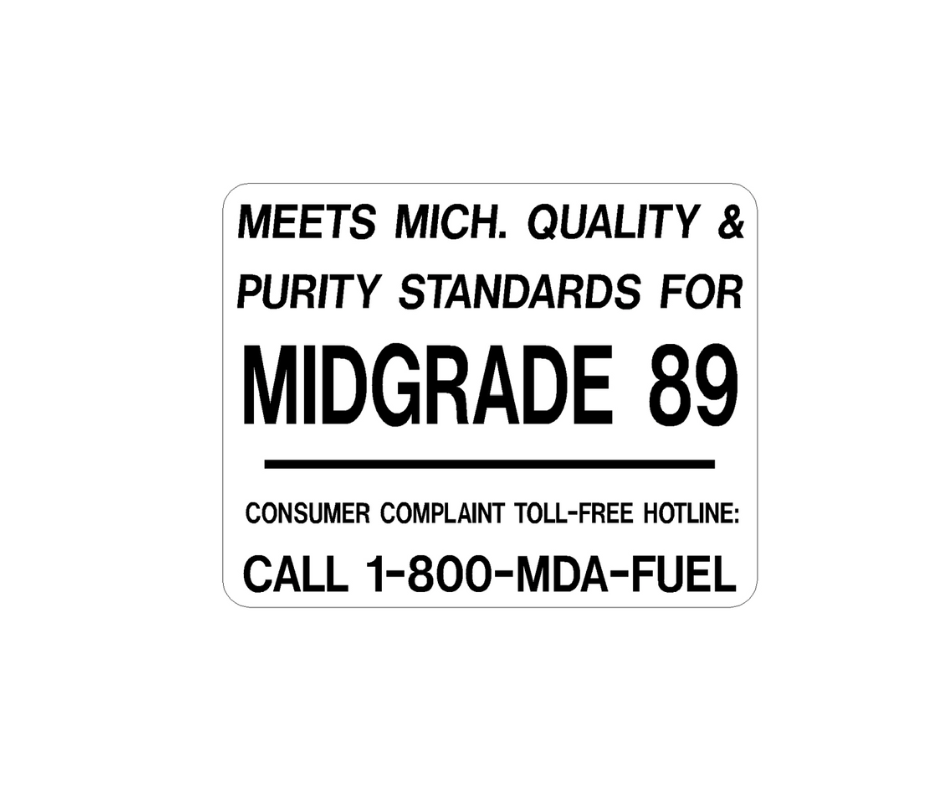 Decal - Michigan Mandatory Pump 89