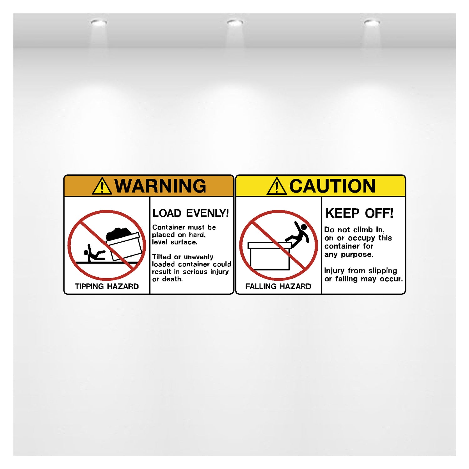 Decal - Caution Falling Hazard & Waring Tipping Hazard