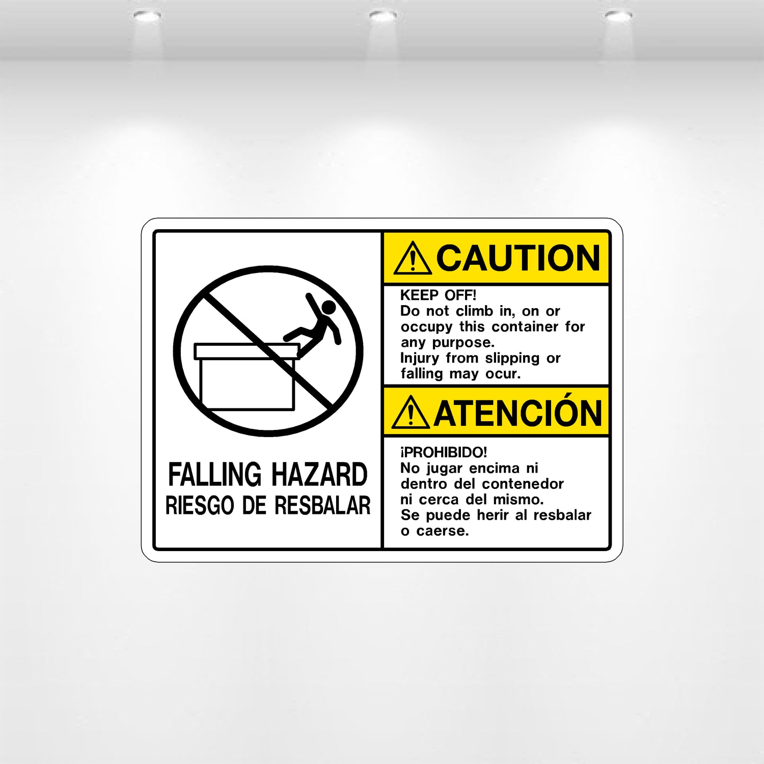 Decal - Caution Keep Off Falling Hazard