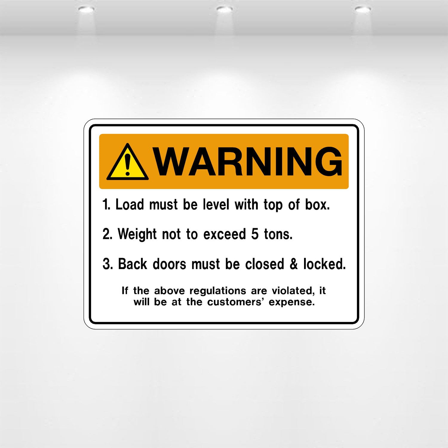 Decal - Warning Load Must Be Level With Top of Box