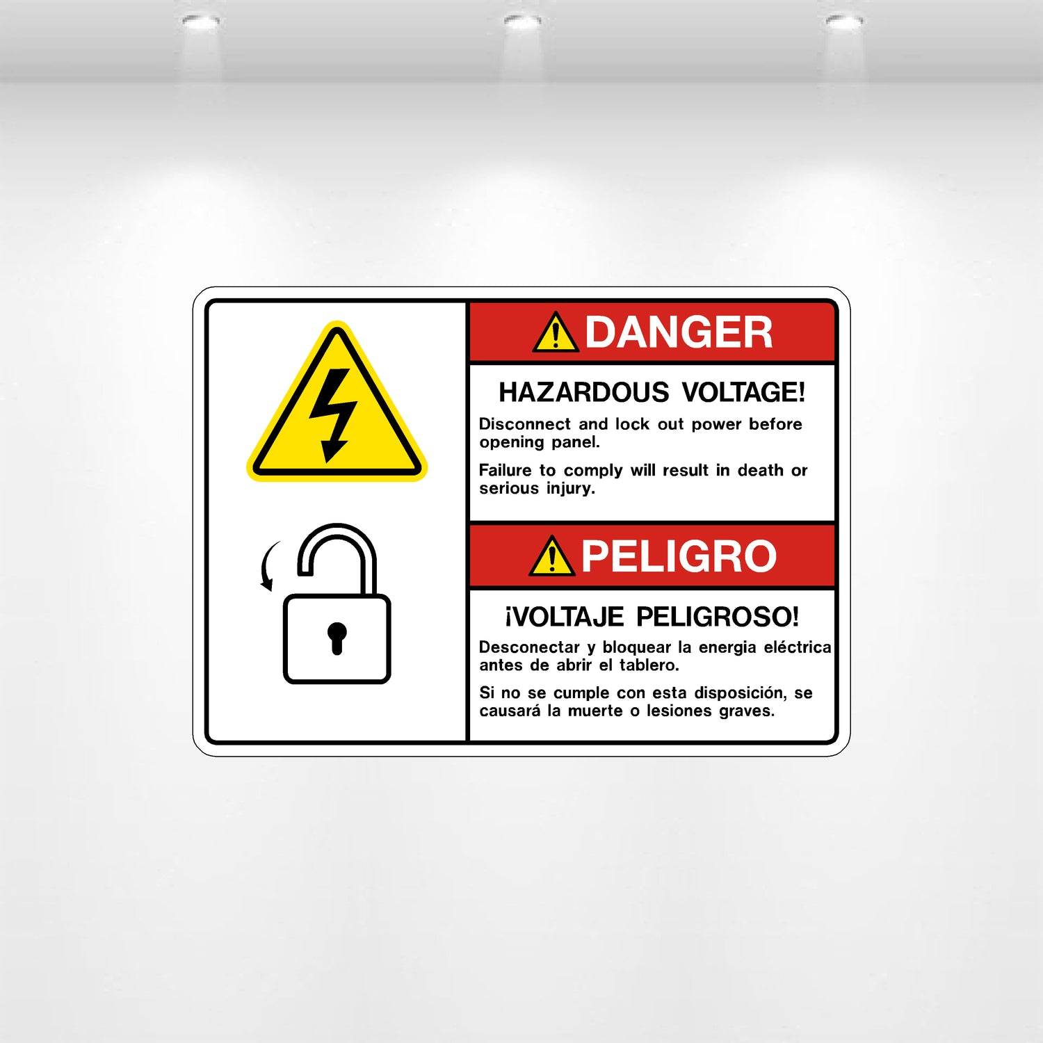Decal - Danger Hazardous Voltage Bilingual