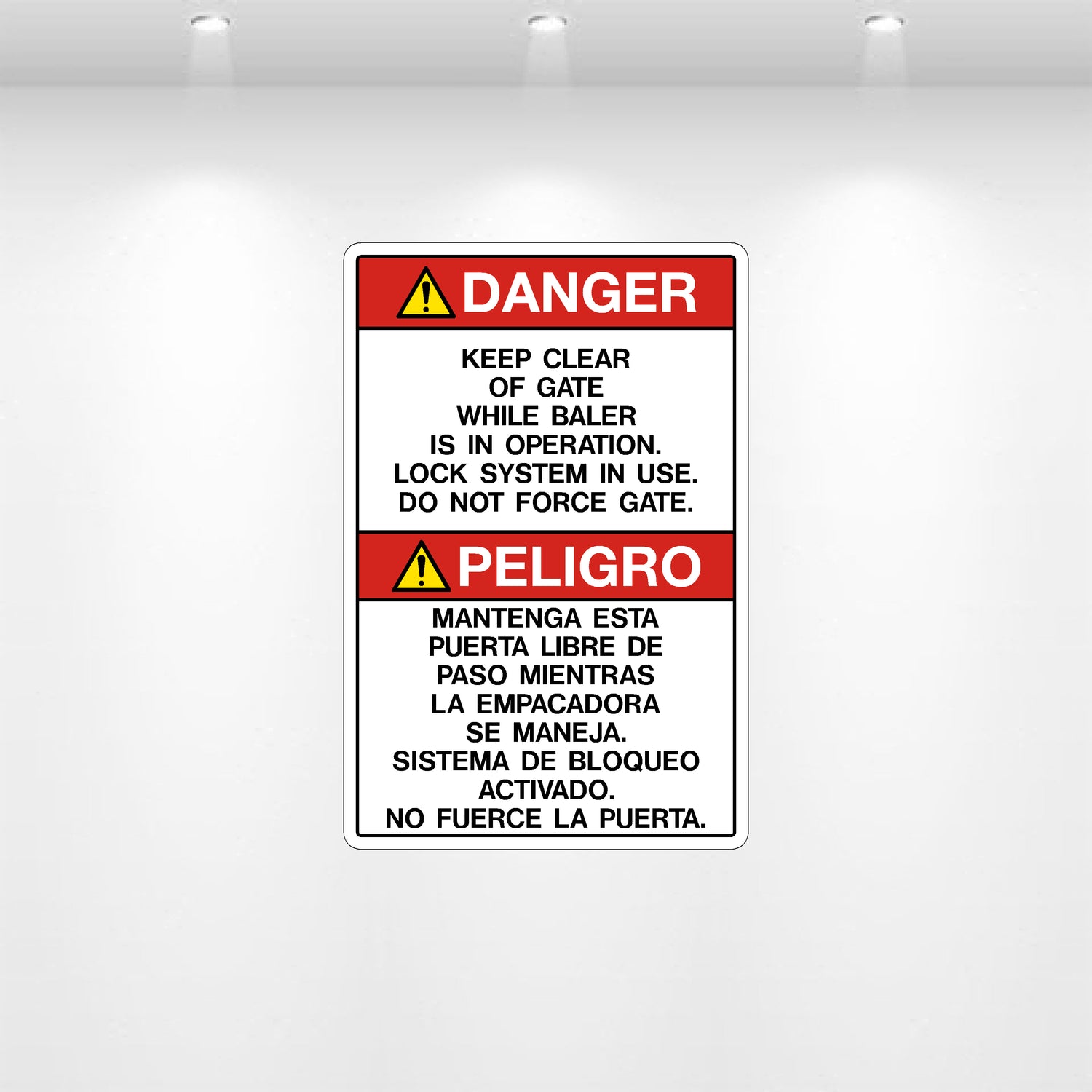 Decal - Danger Keep Clear of Gate
