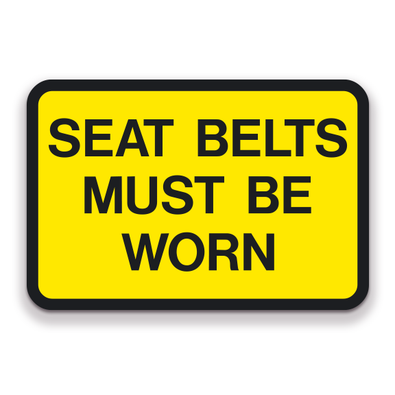 Decal - Seat Belts Must Be Worn
