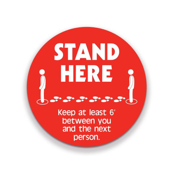 Decal - Stand Here Distance Dot with Illustration