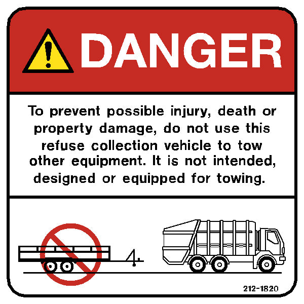 Decal - Danger, Do Not Tow