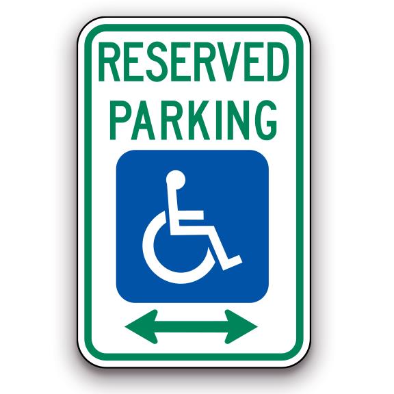 Sign - Reserved Parking Accessible with Arrow
