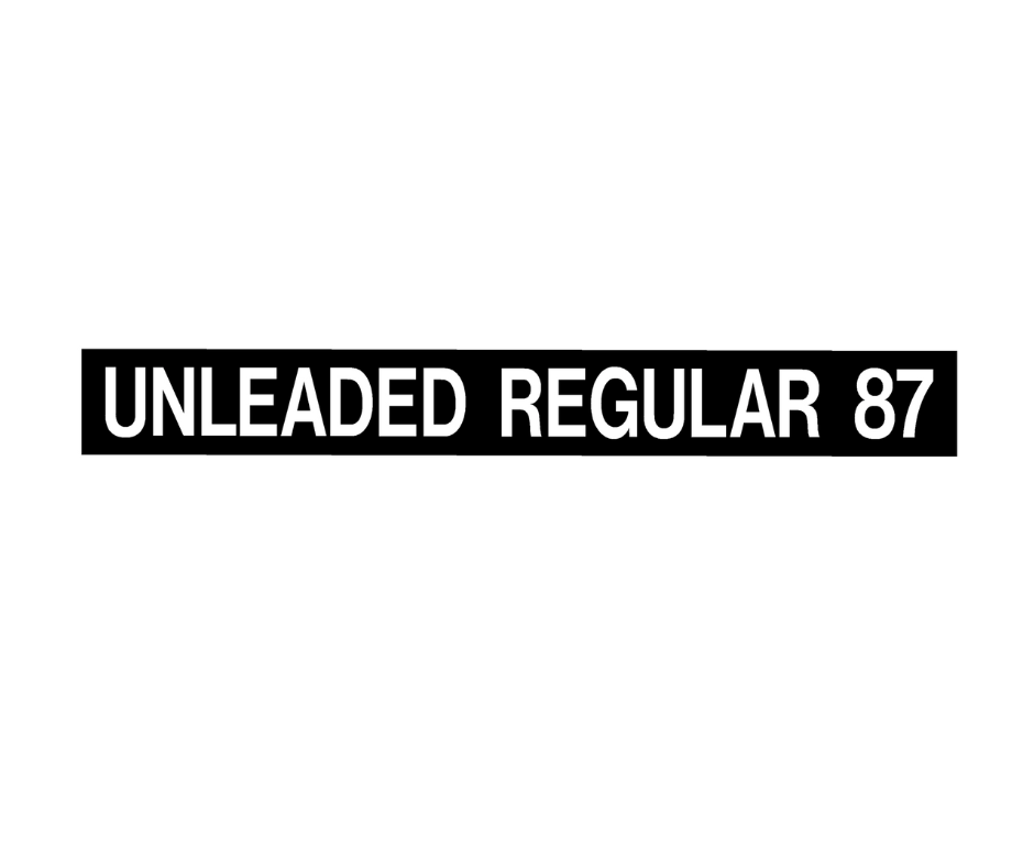 Decal - Unleaded Regular 87