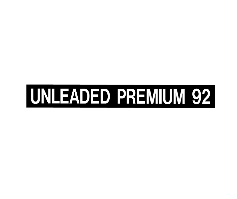 Decal - Unleaded Regular 92