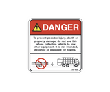 Danger - Towing Decal | Safety Decals