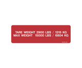 Decal - Max Weight | Safety Decals