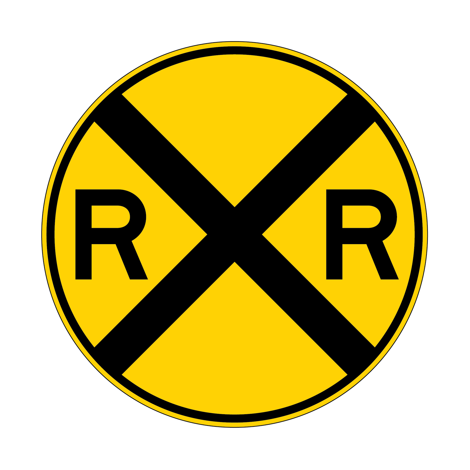 Reflective Sign - Railroad Crossing Circle