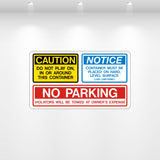 Decal - Caution Notice No Parking Container Decal