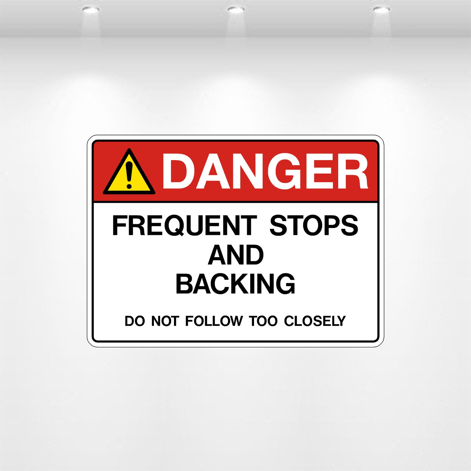 Decal - Danger Frequent Stops and Backing