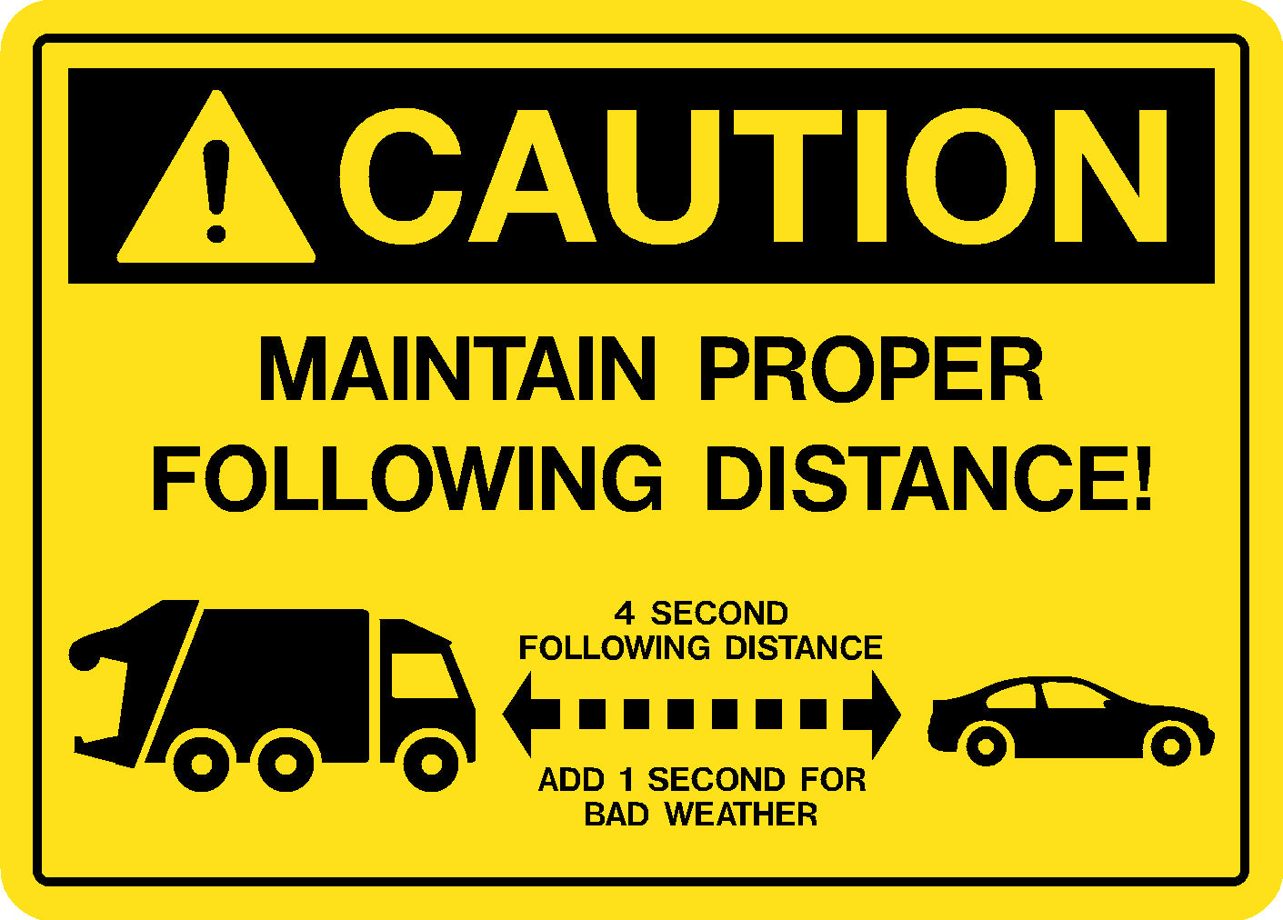 Decal - Maintain Proper Following Distance