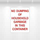 Decal - No Dumping of Household Garbage