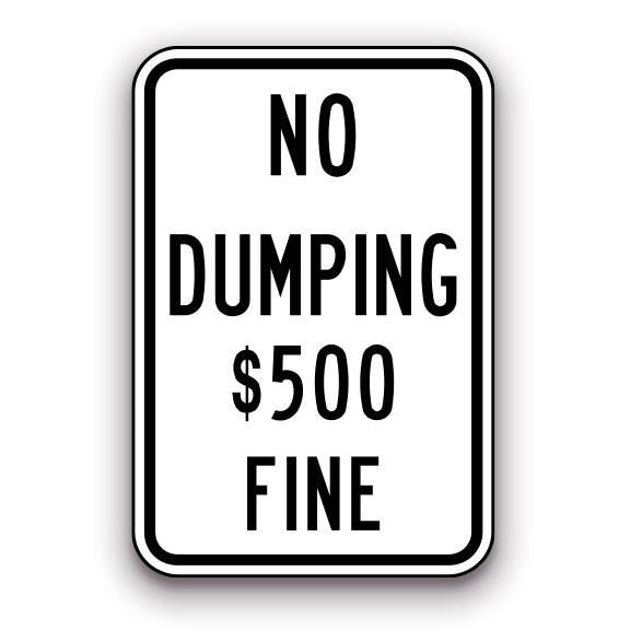 Sign - No Dumping $500 Fine
