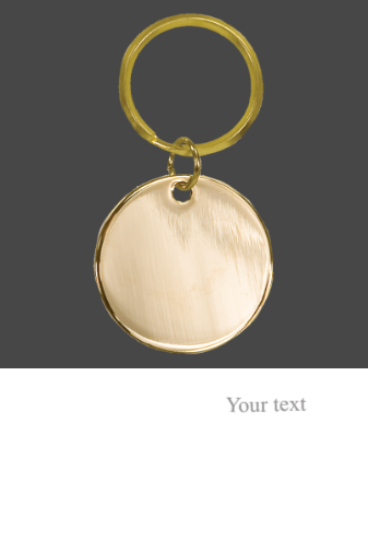 1 1/2" Gold Blank Circle Brass Keychain