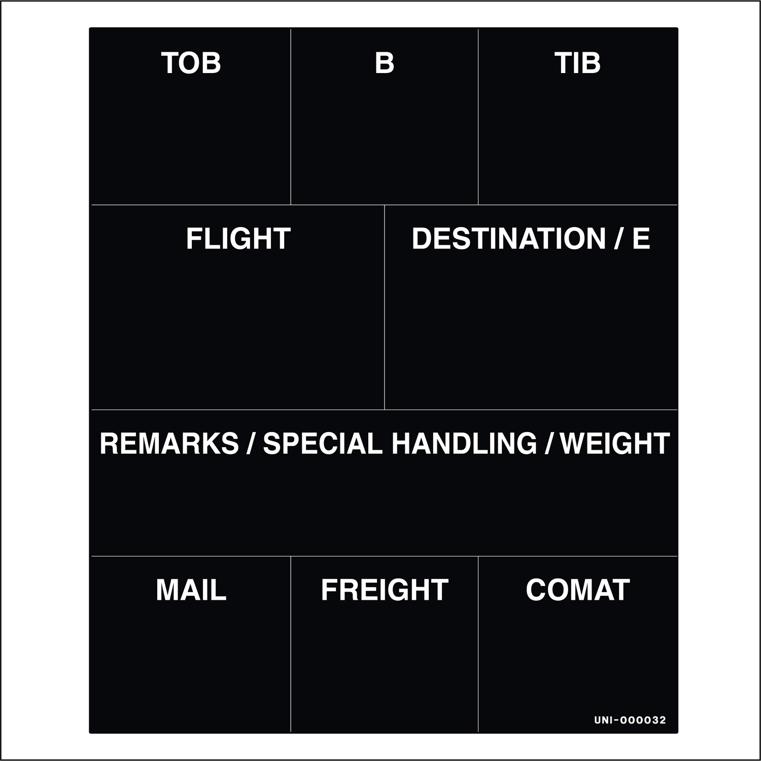 Decal - Flight Information Chart Nameplate