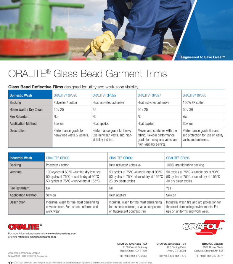 ORALITE® GP027 Performance Grade Stretchable Heat Applied Trim
